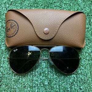 Ray-Ban Aviator Classic Gold RB3025 58-14 58mm POLARIZED Green sunglasses w case
